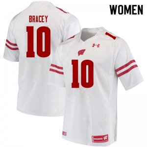 Women's Wisconsin Badgers NCAA #10 Stephan Bracey White Authentic Under Armour Stitched College Football Jersey KW31E68XI